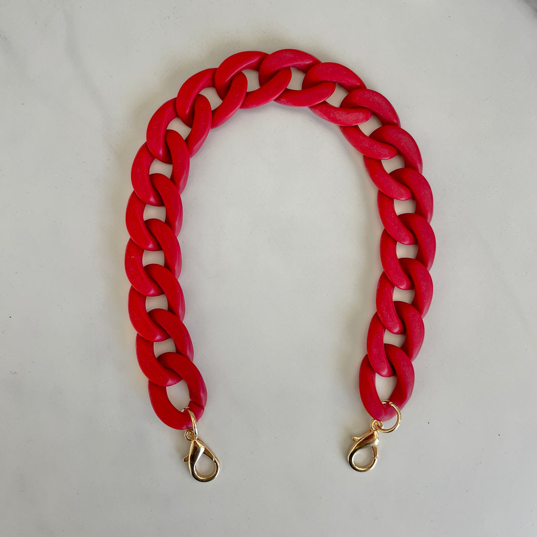 Acrylic Chain Bag Strap - Red