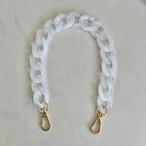 Acrylic Chain Bag Strap - White