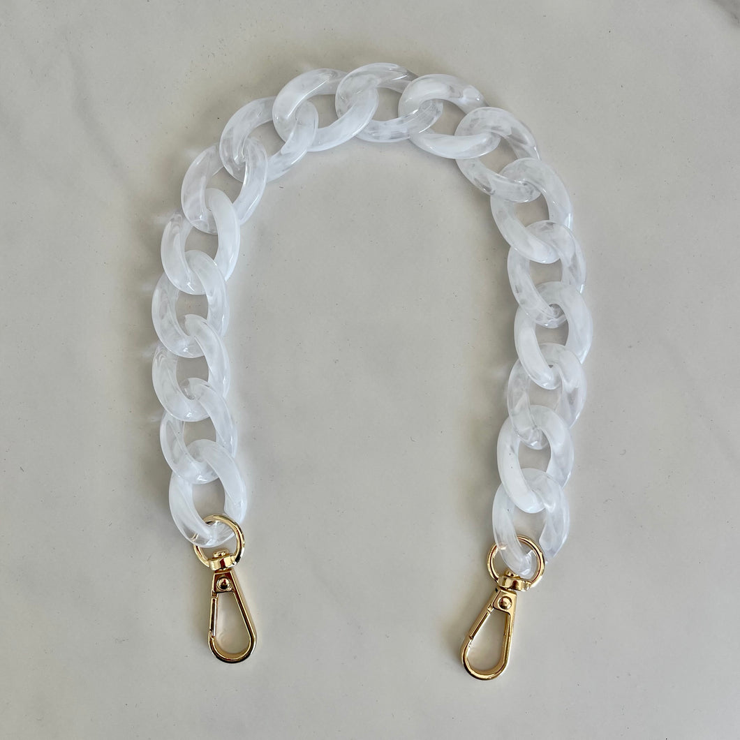 Acrylic Chain Bag Strap - White