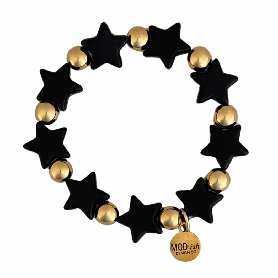 Howlite Star Bracelet - Black