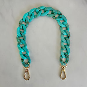 Acrylic Chain Bag Strap - Turquoise