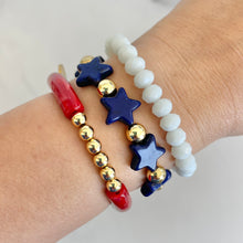 Load image into Gallery viewer, Howlite Star Bracelet - Blue
