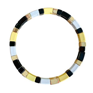 Mizzou Tile Bracelet - Black & Gold