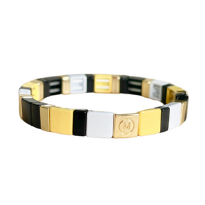 Mizzou Tile Bracelet - Black & Gold