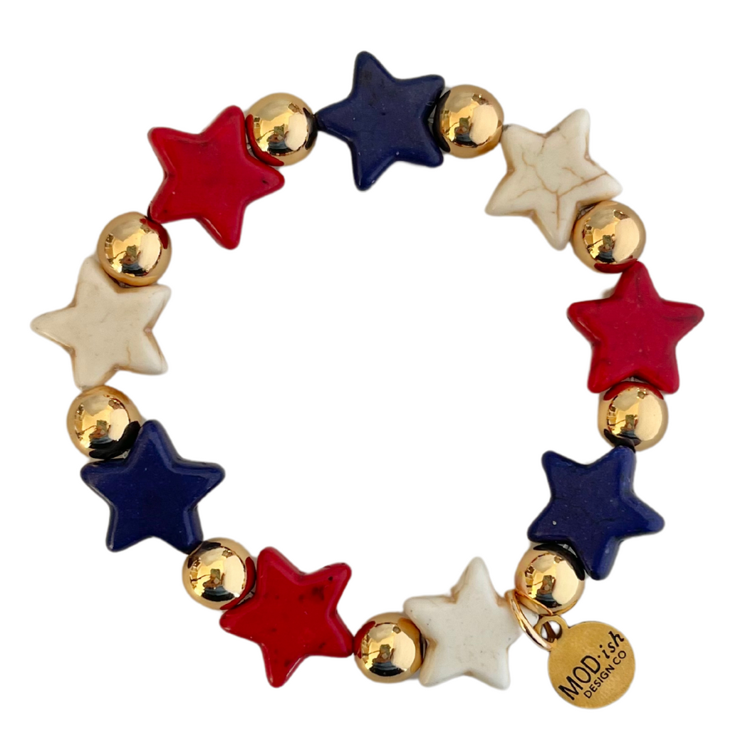 Howlite Star Bracelet - USA