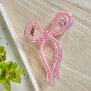 Bow Claw Clip - Pink